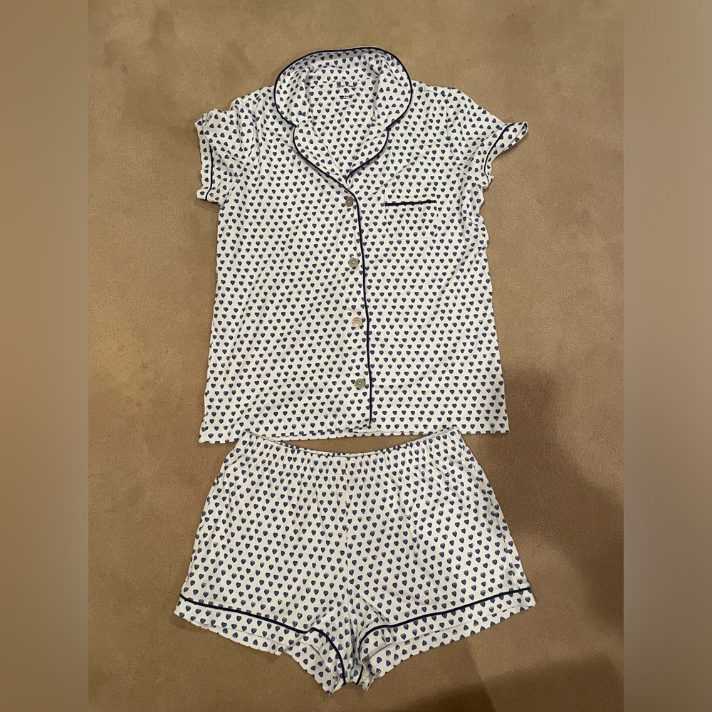 Roller Rabbit Blue Hearts Polo Pajamas